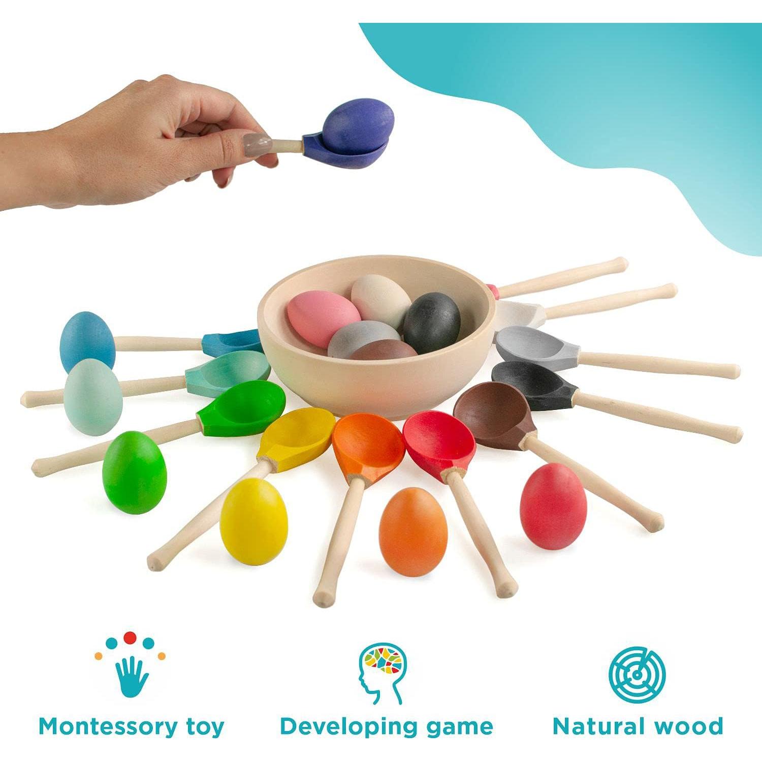 Juego Montessori Ulanik de Huevos y Cucharas - 12 Piezas