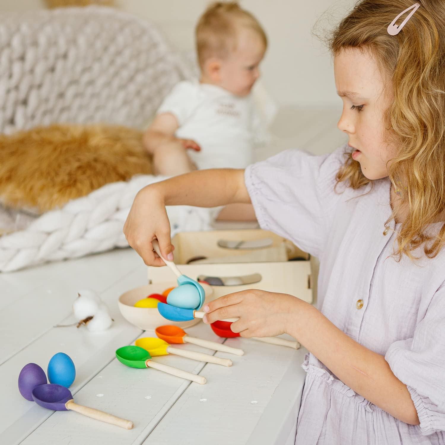 Juego Montessori Ulanik de Huevos y Cucharas - 12 Piezas