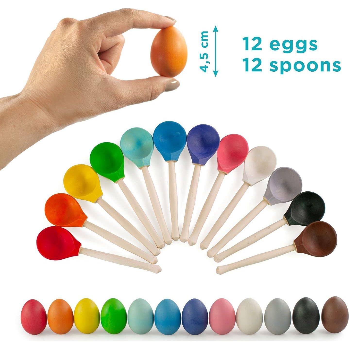 Juego Montessori Ulanik de Huevos y Cucharas - 12 Piezas