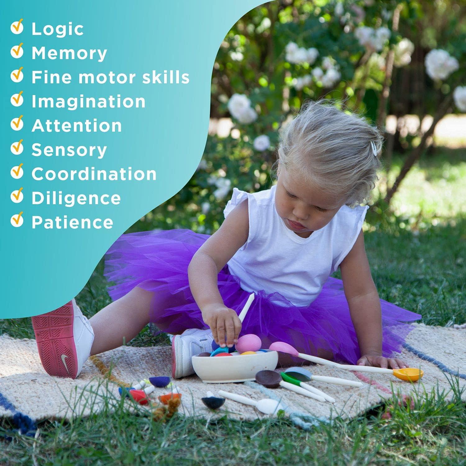 Juego Montessori Ulanik de Huevos y Cucharas - 12 Piezas