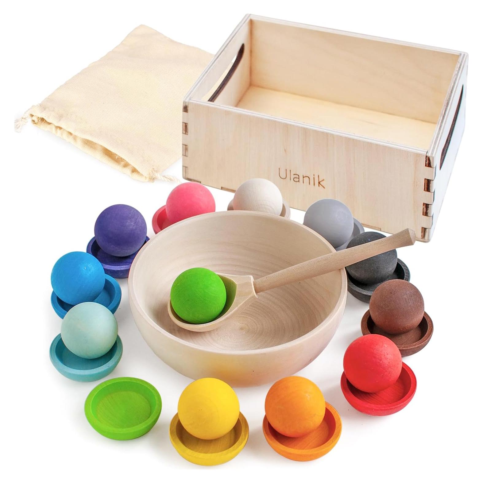 Juguete Montessori Ulanik - Clasificador de Pelotas 12 Piezas