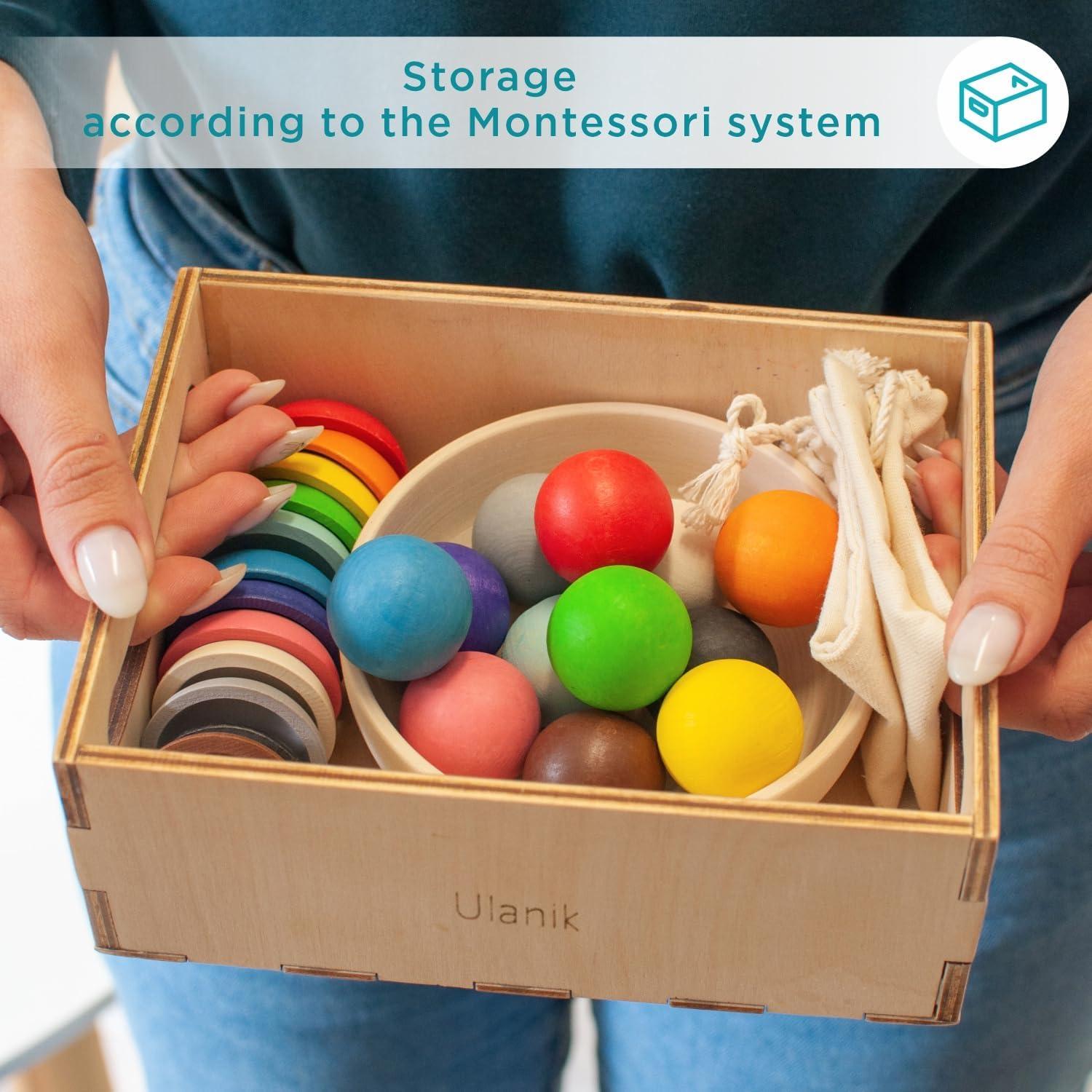 Juguete Montessori Ulanik - Clasificador de Pelotas 12 Piezas