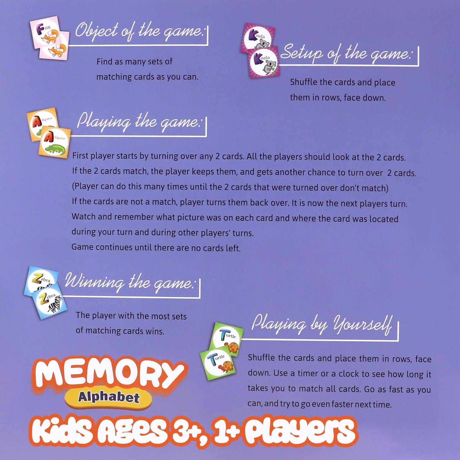 Juego de Memoria Point Games para Niños - 52 Cartas Didácticas