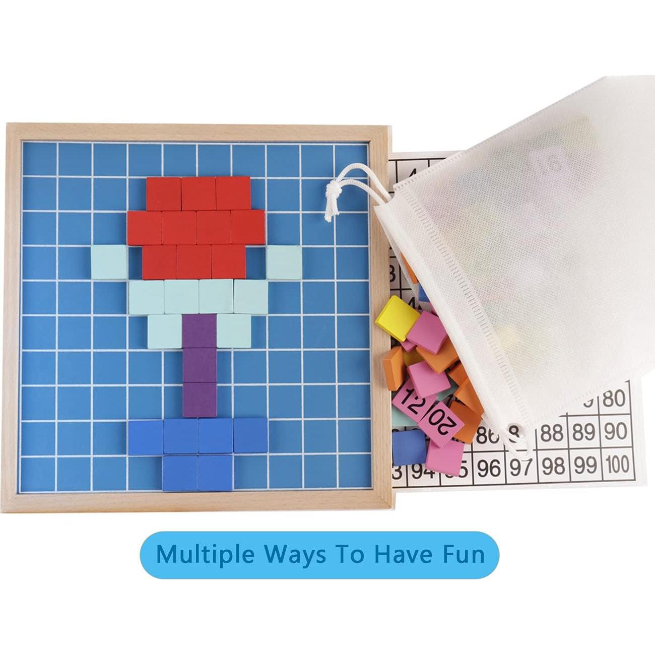 Juego de Mesa Montessori 100 Números de Madera CICITOYWO