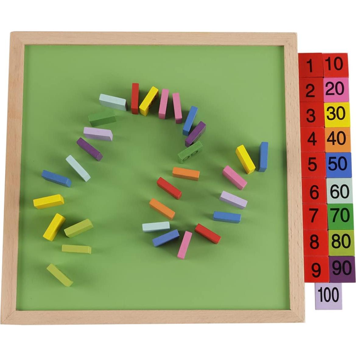 Juego de Mesa Montessori 100 Números de Madera CICITOYWO