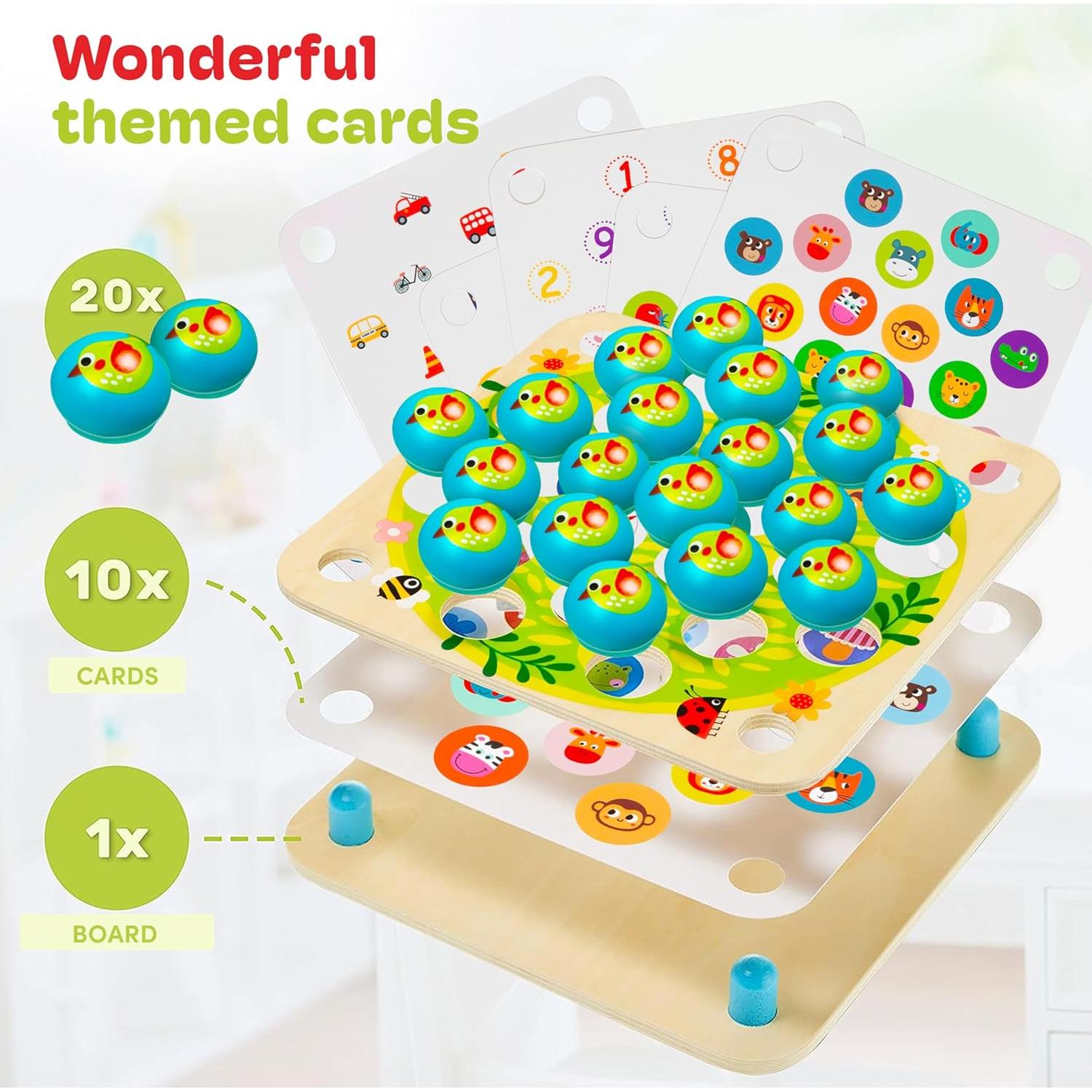 Juego de Memoria de Aves CUBIDI - Juguete Educativo 3-5 Años