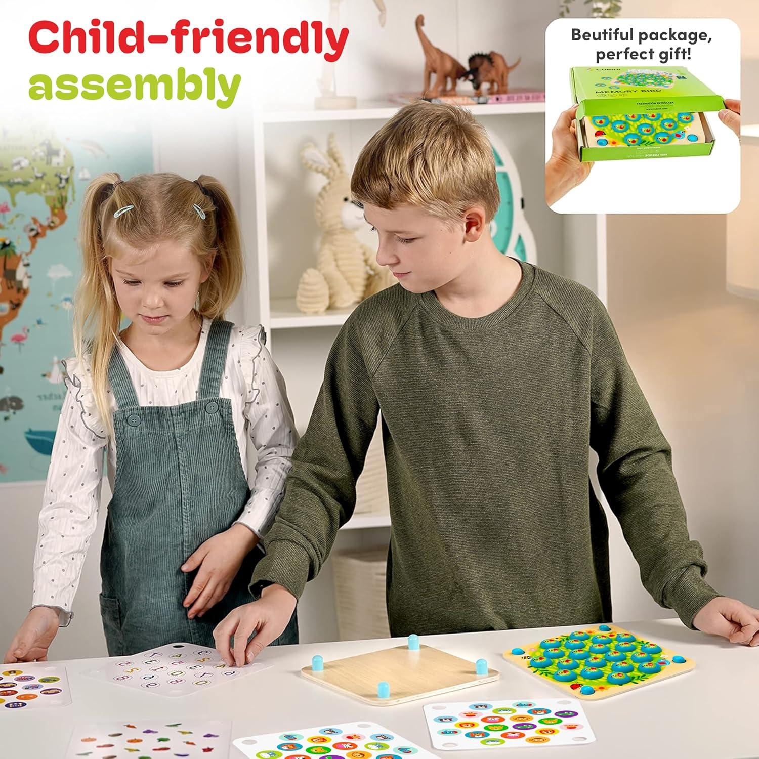 Juego de Memoria de Aves CUBIDI - Juguete Educativo 3-5 Años