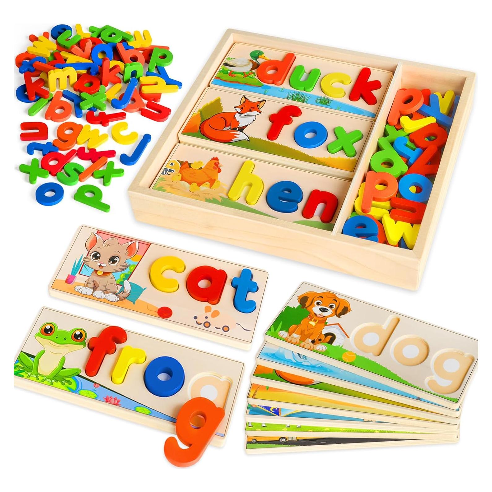 Juguete Educativo de Madera SANANT Alfabeto CVC para Niños 3-5 Años