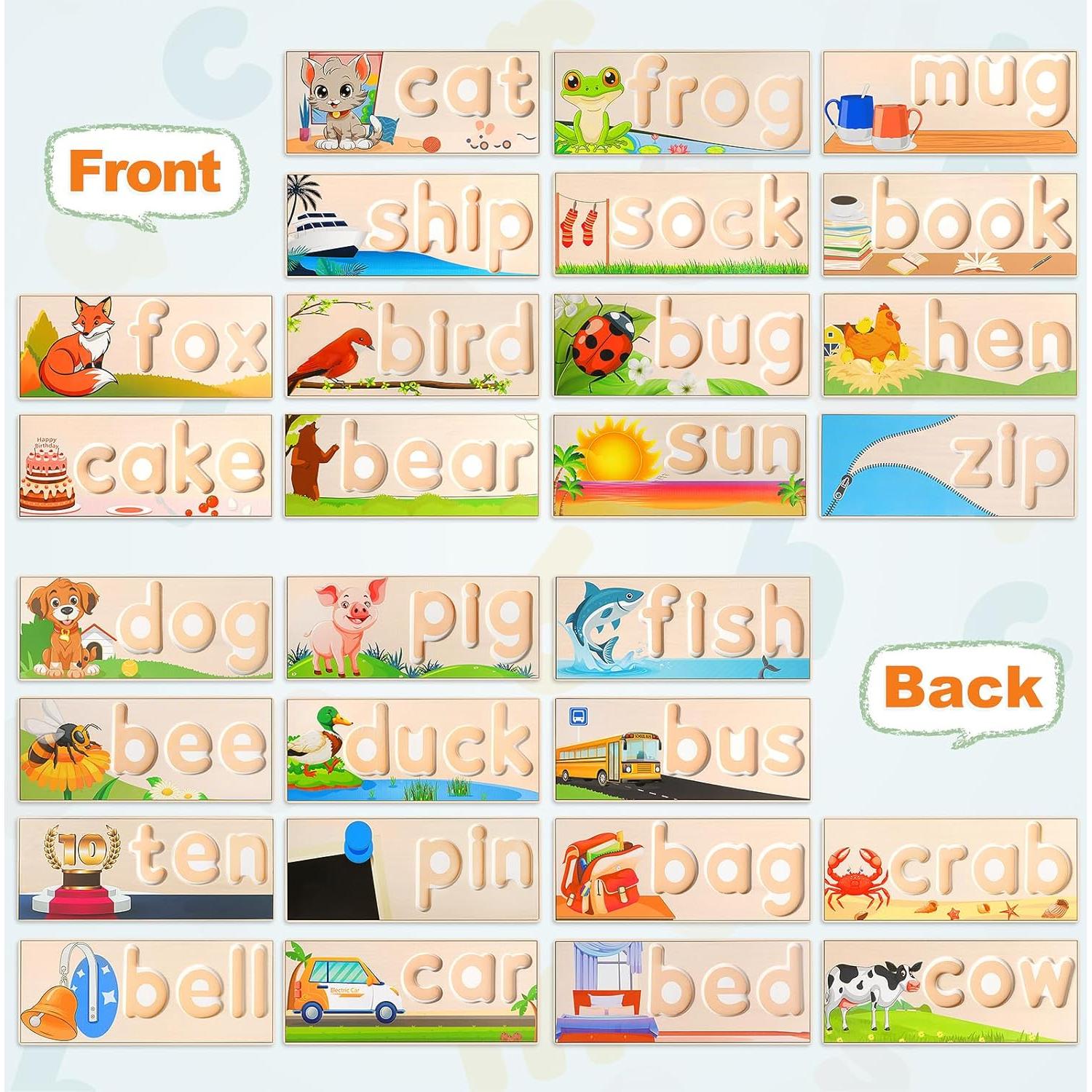 Juguete Educativo de Madera SANANT Alfabeto CVC para Niños 3-5 Años