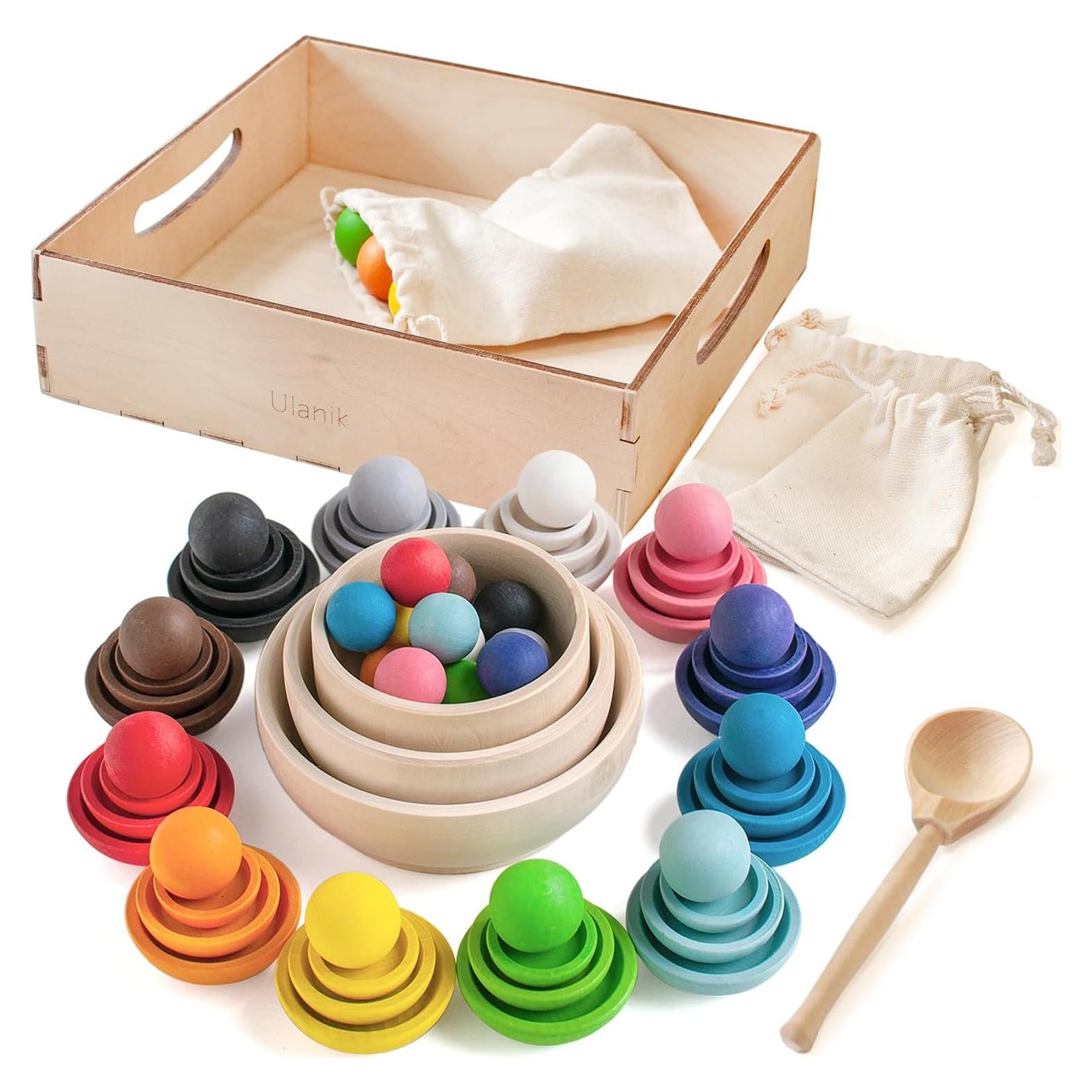 Juguete Montessori Ulanik Clasificador de Colores y Tamaños