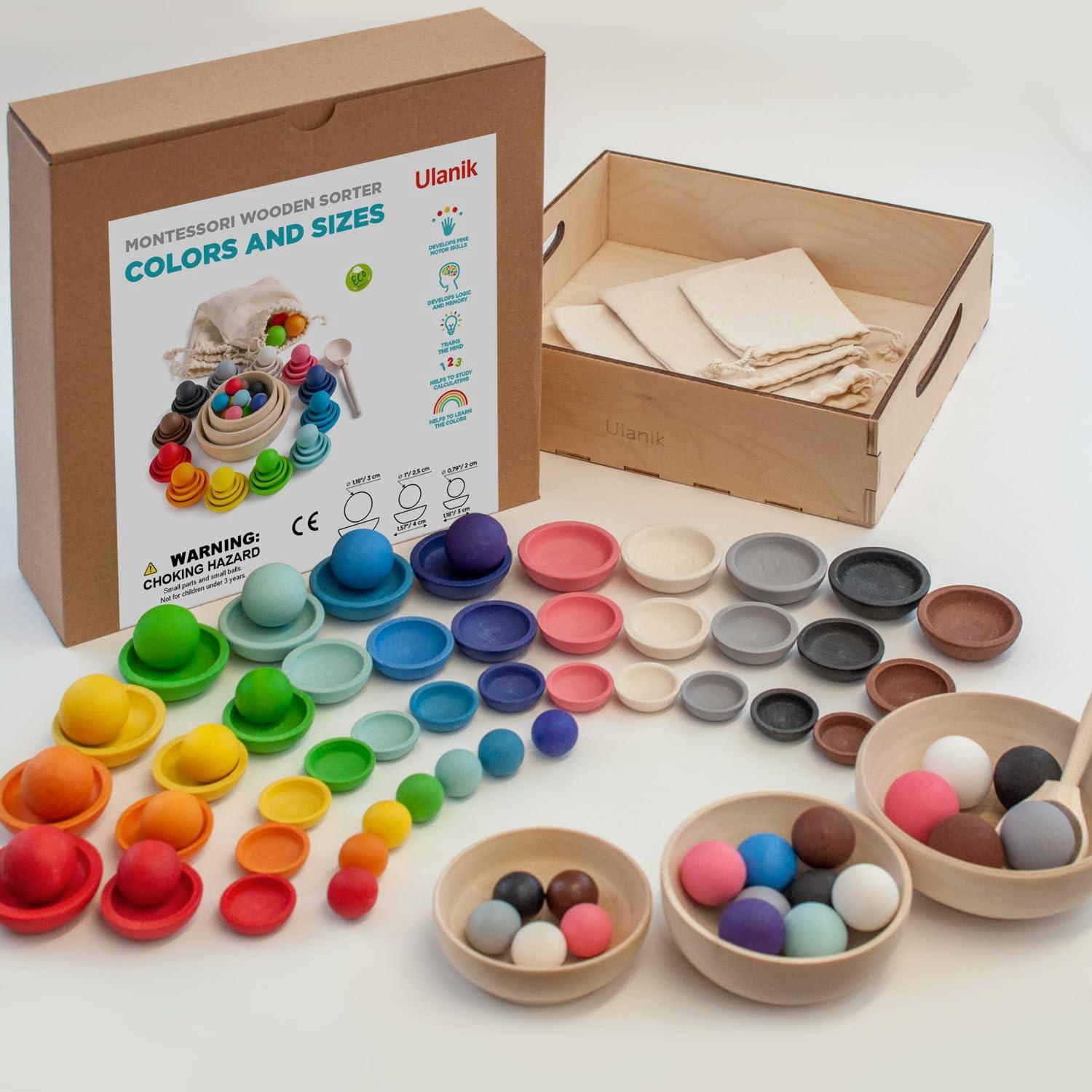 Juguete Montessori Ulanik Clasificador de Colores y Tamaños