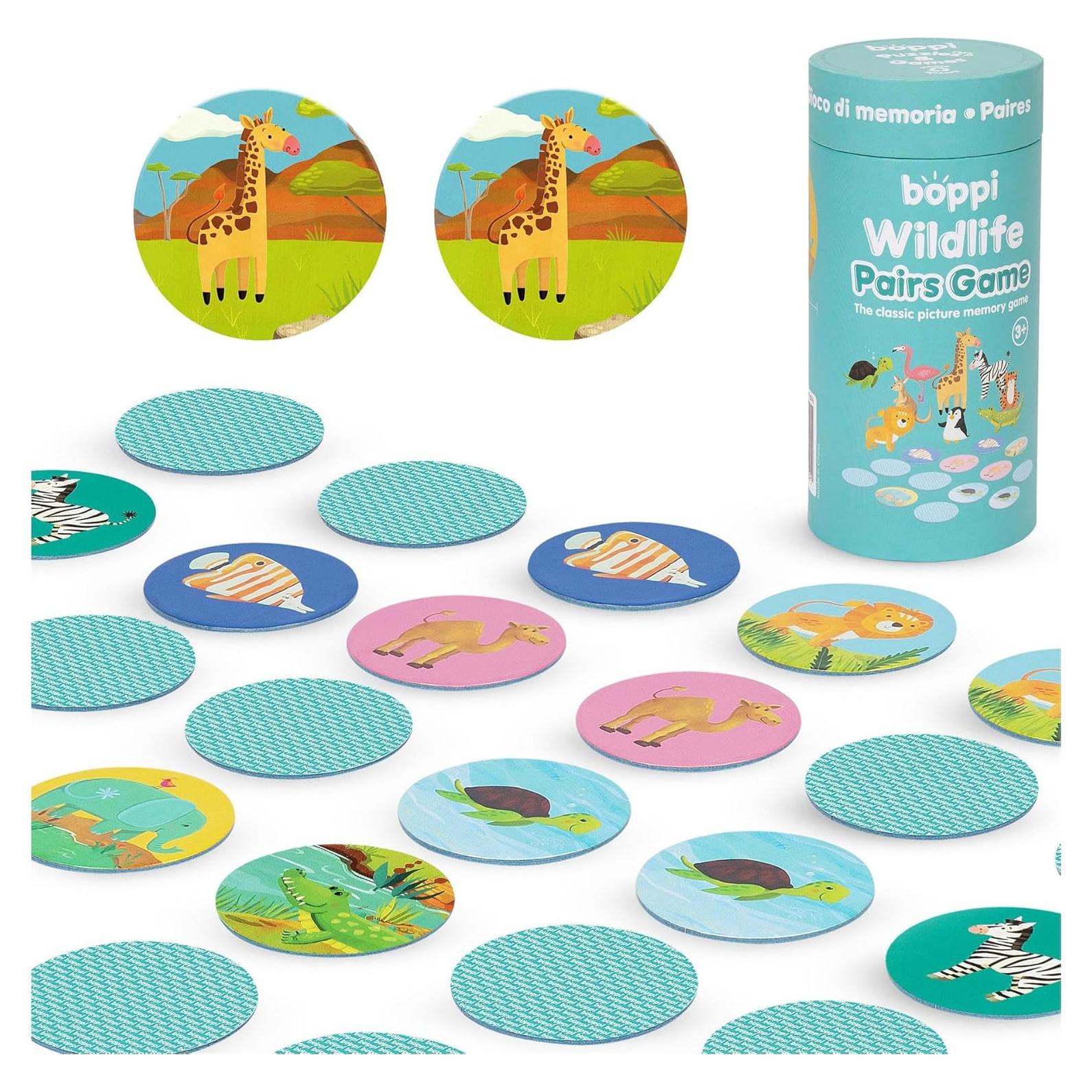 Juego de Memoria Boppi Pairs Vida Salvaje - 48 Cartas