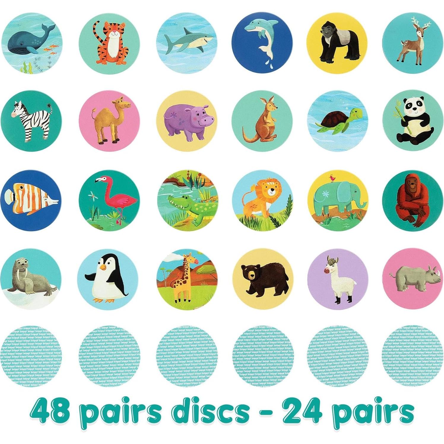 Juego de Memoria Boppi Pairs Vida Salvaje - 48 Cartas