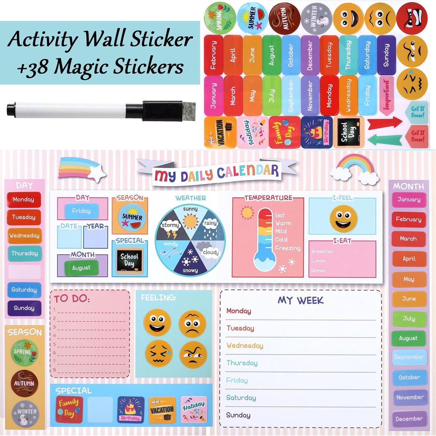 Calendario Diario Infantil Lyuzecheean 38x58.9 cm Interactivo