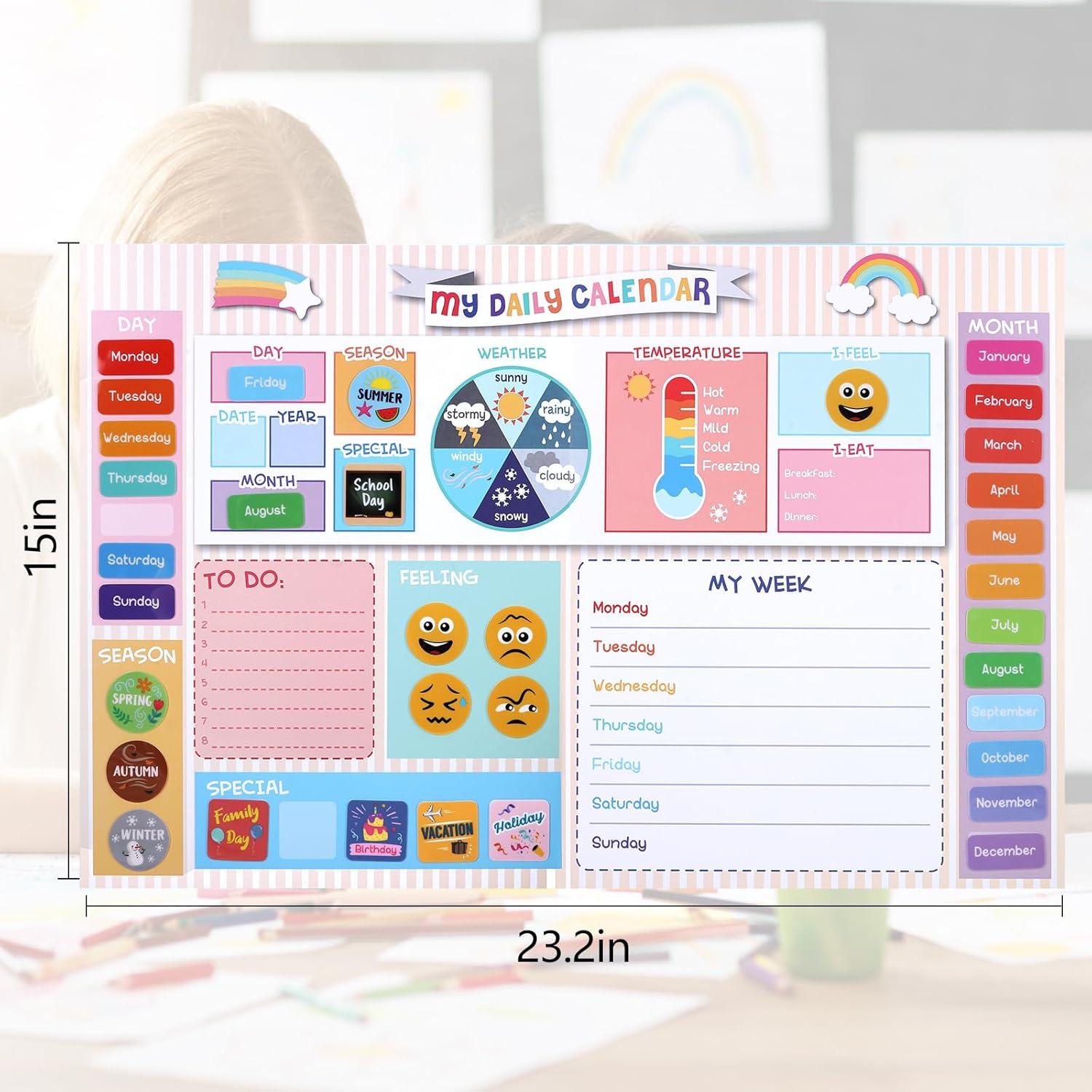 Calendario Diario Infantil Lyuzecheean 38x58.9 cm Interactivo