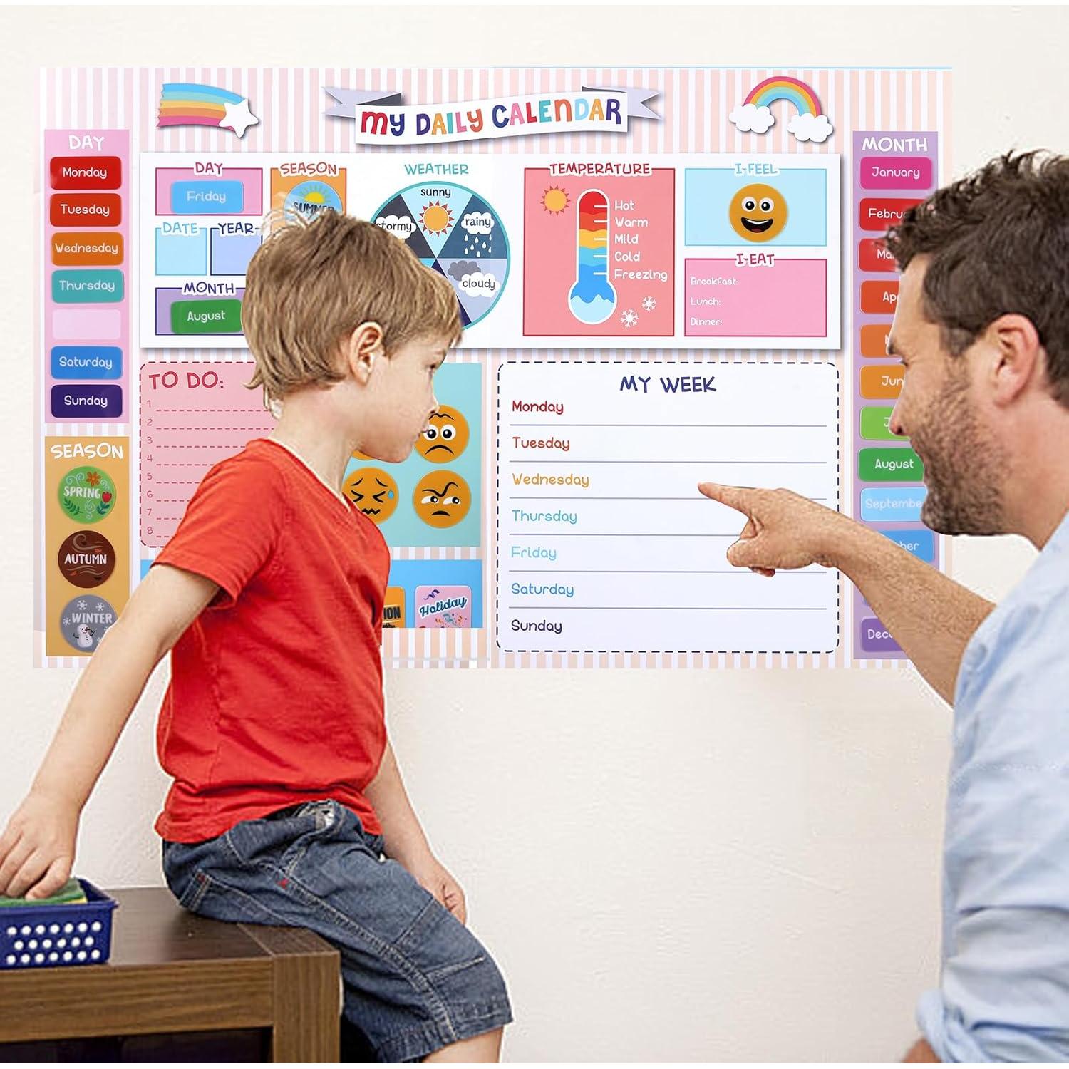 Calendario Diario Infantil Lyuzecheean 38x58.9 cm Interactivo