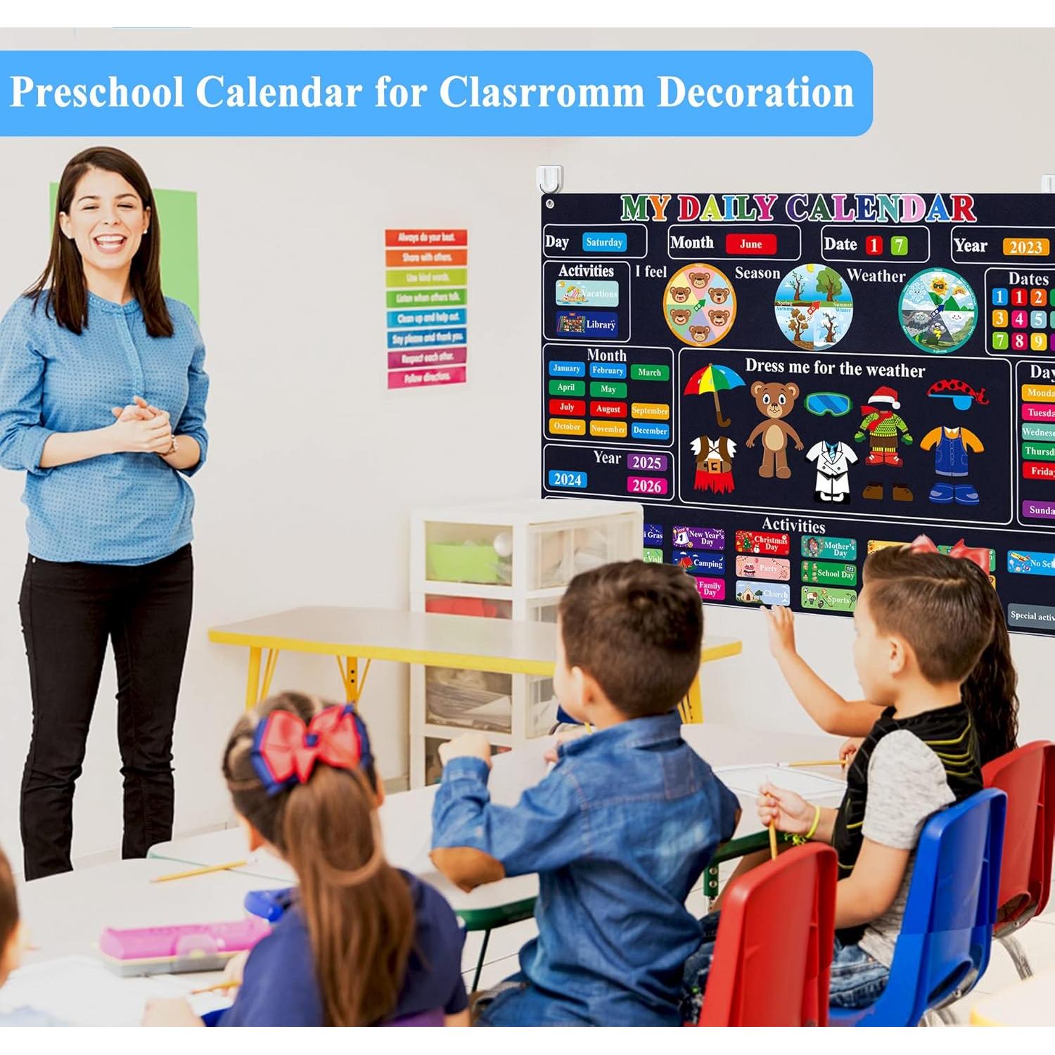 Calendario de Aula Craftstory 75x104 cm Azul Marino con 93 Actividades