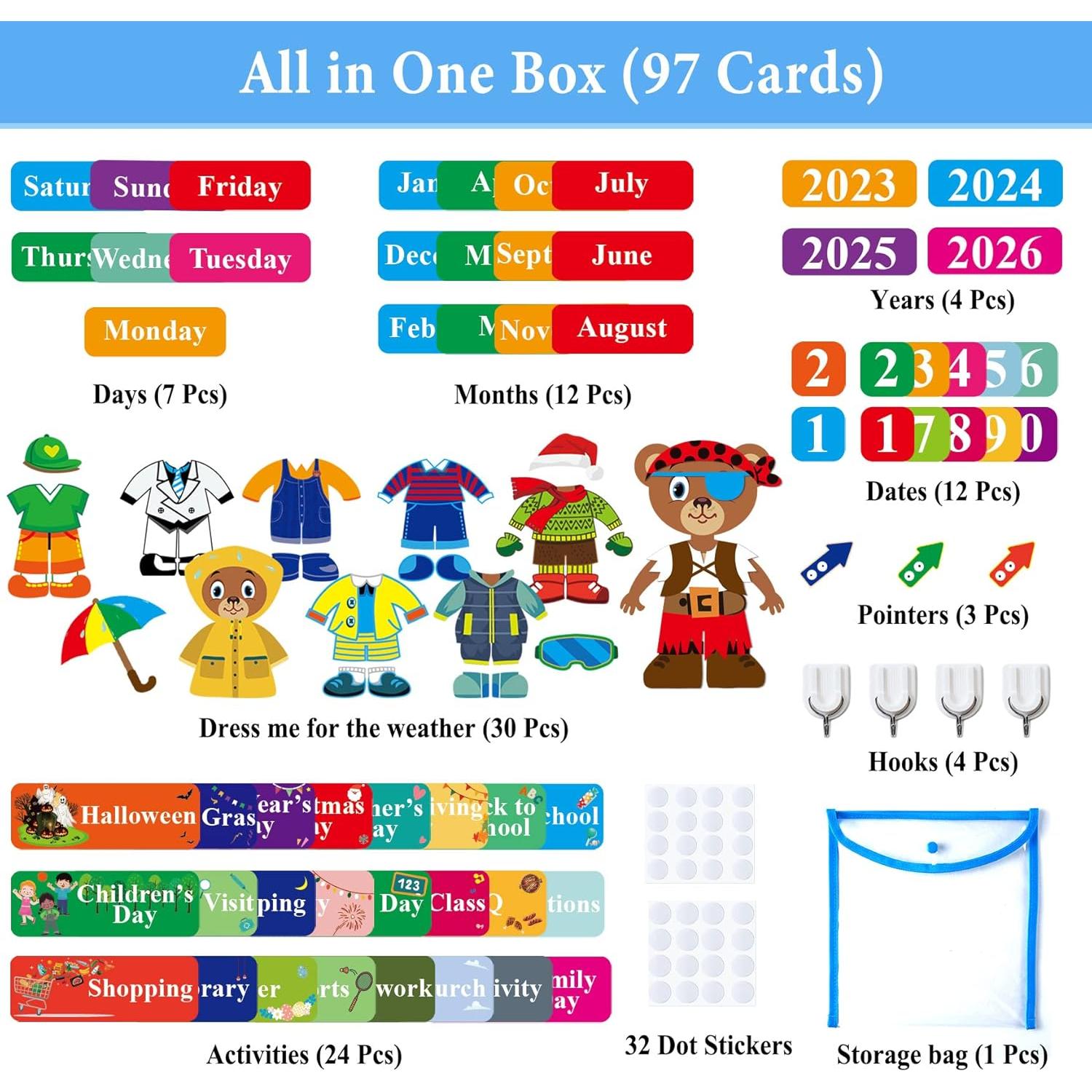 Calendario de Aula Craftstory 75x104 cm Azul Marino con 93 Actividades