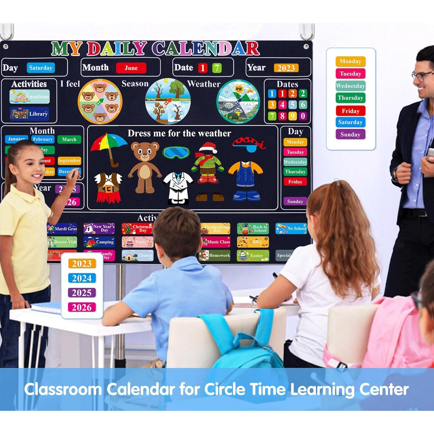 Calendario de Aula Craftstory 75x104 cm Azul Marino con 93 Actividades