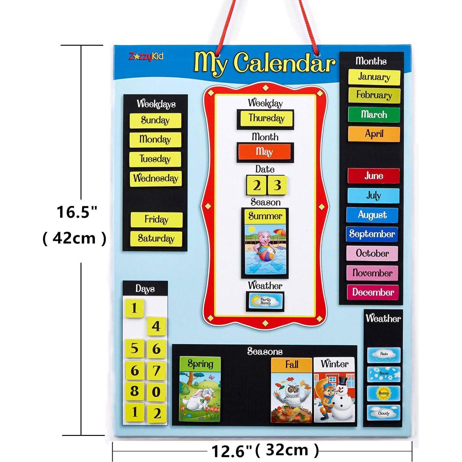 Calendario Magnético ZazzyKid para Niños - Clima y Estaciones