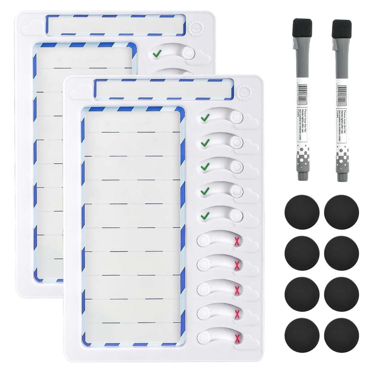 Tabla de Tareas Borrable CUALFEC 22.3x15.2cm 2 Piezas