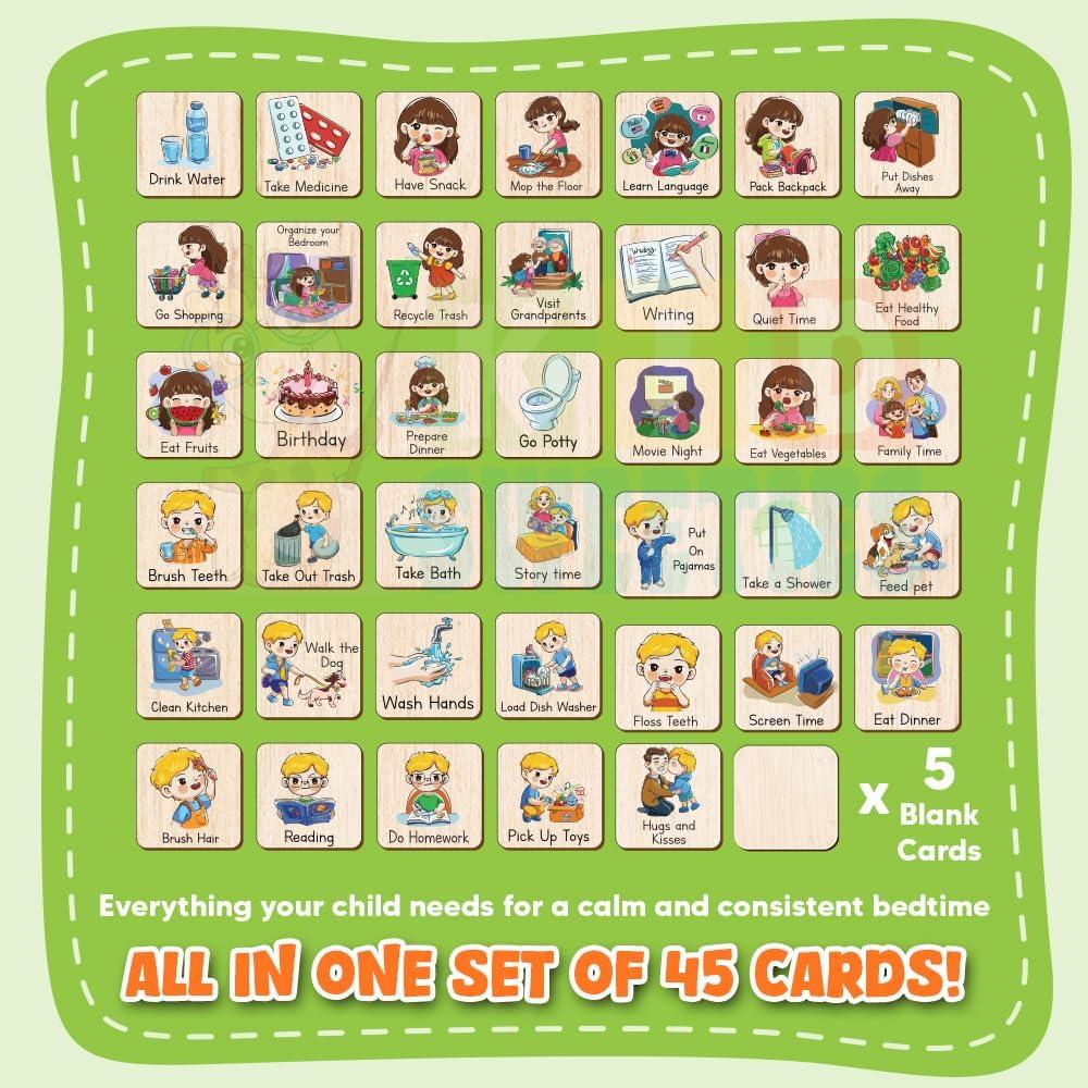 Tabla de Rutina Nocturna para Niños KidSweeties 20x33 cm