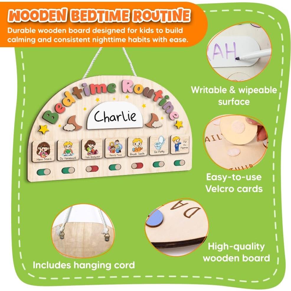 Tabla de Rutina Nocturna para Niños KidSweeties 20x33 cm