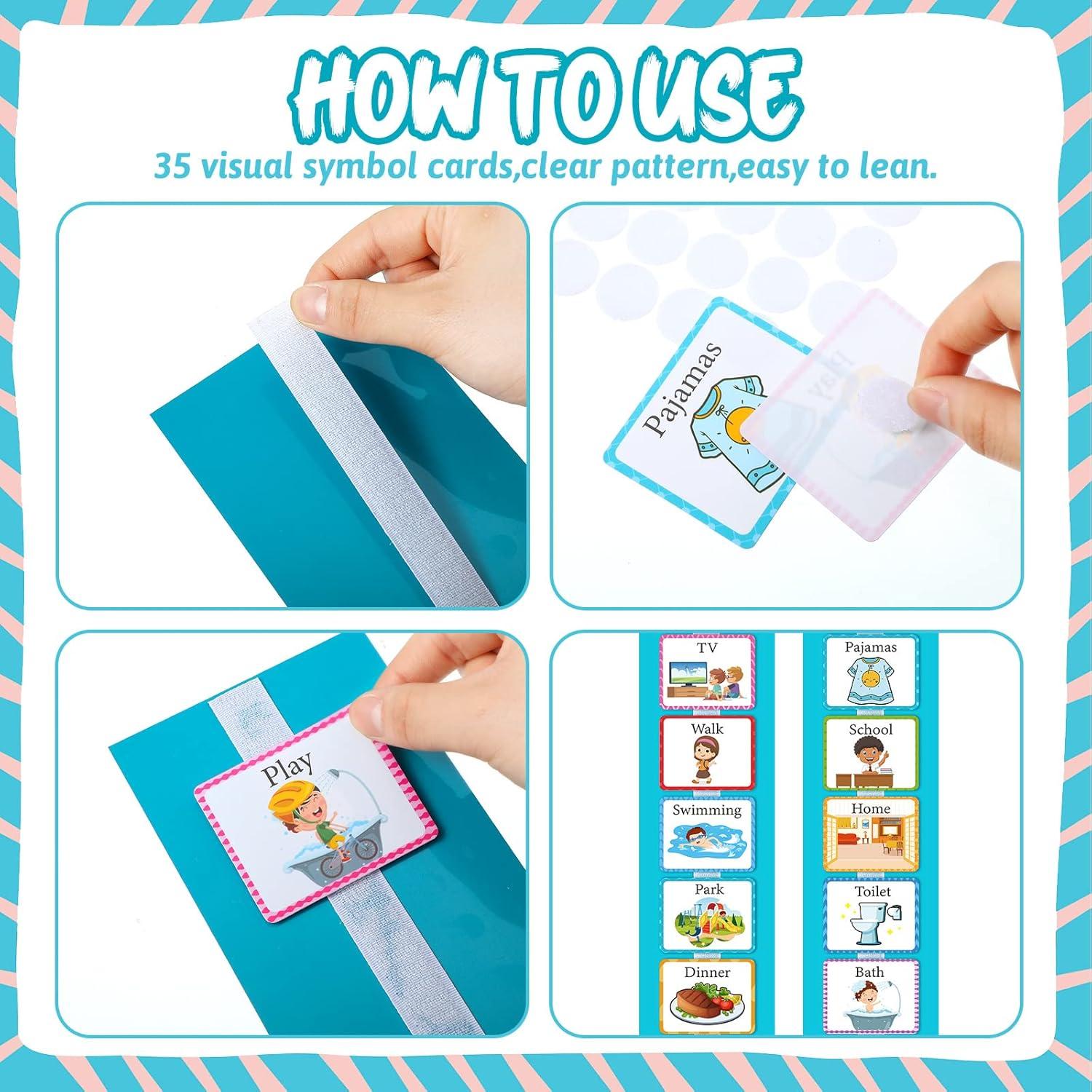 Programa Visual para Niños Eersida 35 Piezas Autismo Cian