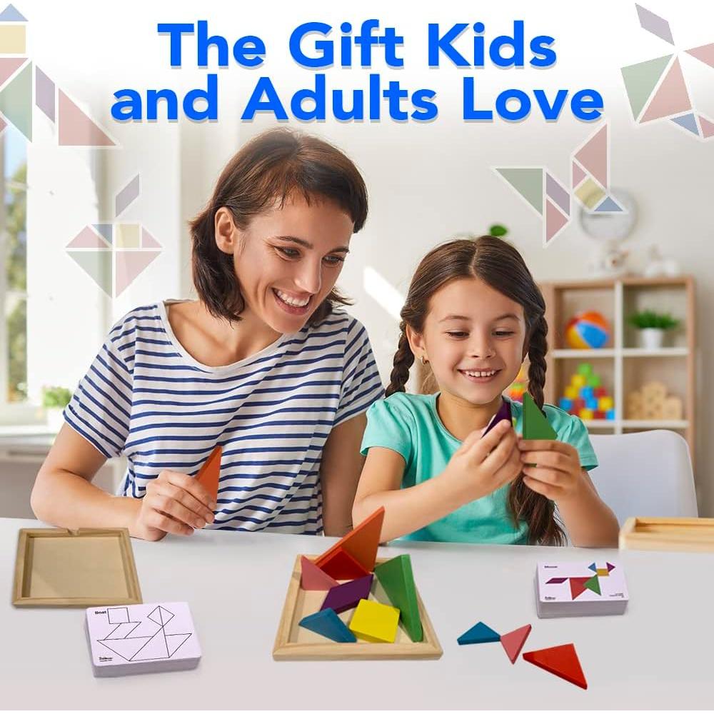 Juguete de Rompecabezas Tangram de Madera 3 Bees & Me - 104 Patrones