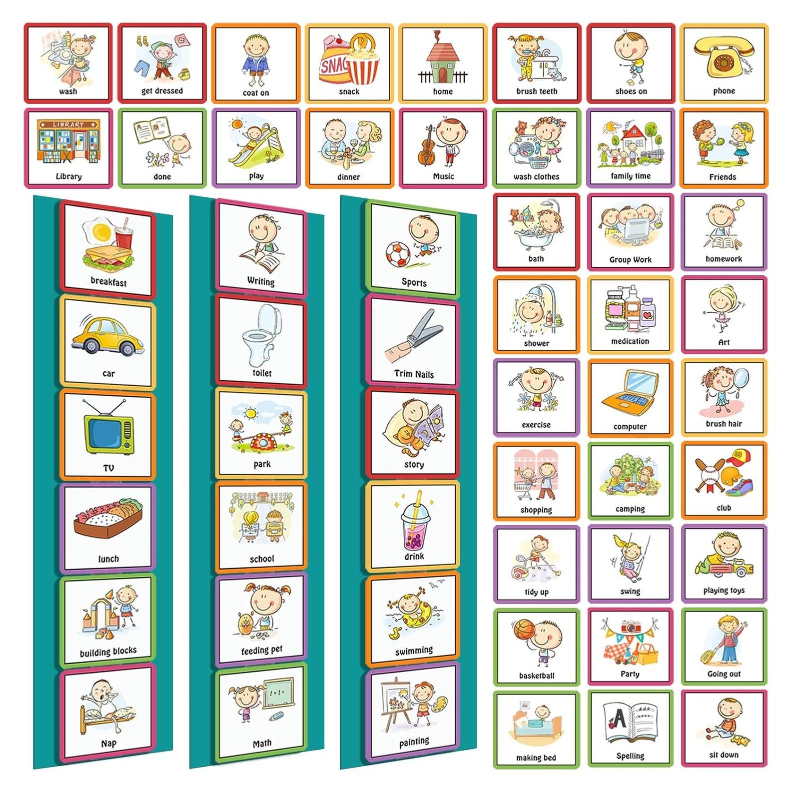 Tarjetas Visuales Geyee 126 Pcs para Niños Autismo TDAH