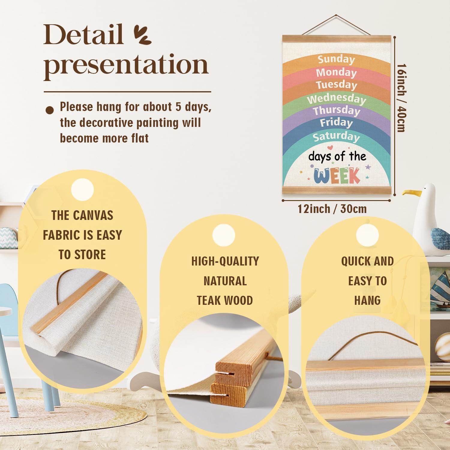 Póster Educativo Días de la Semana ZTGDA 30x40 cm Arcoíris