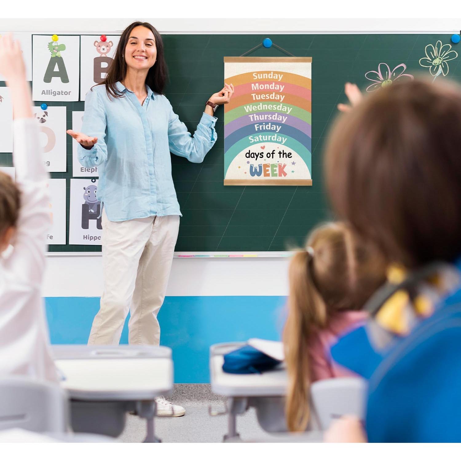 Póster Educativo Días de la Semana ZTGDA 30x40 cm Arcoíris