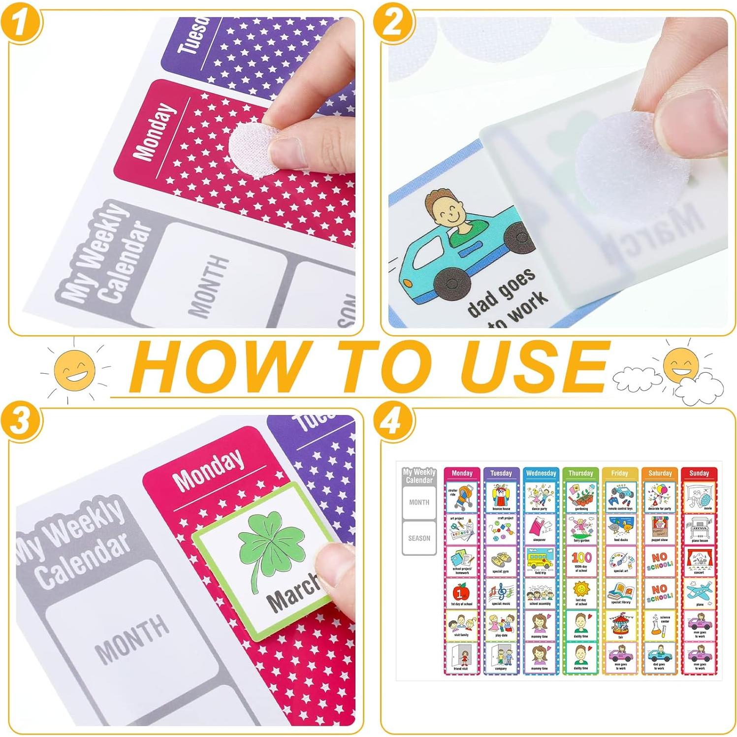 264 Tarjetas de Horario Visual Geyee para Niños - Rutina Diaria