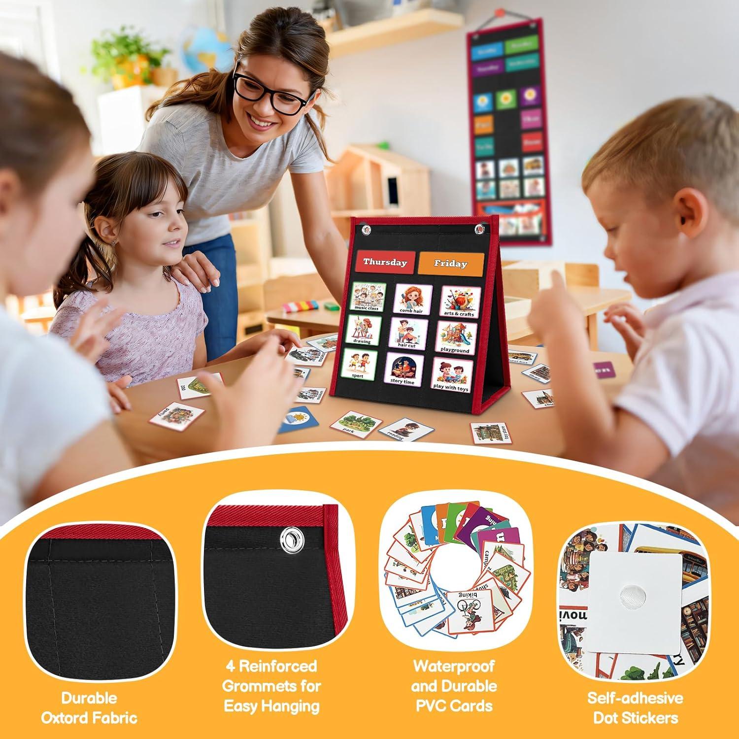 Tablero de Horario Visual PITCOTT para Niños - 103 Cartas