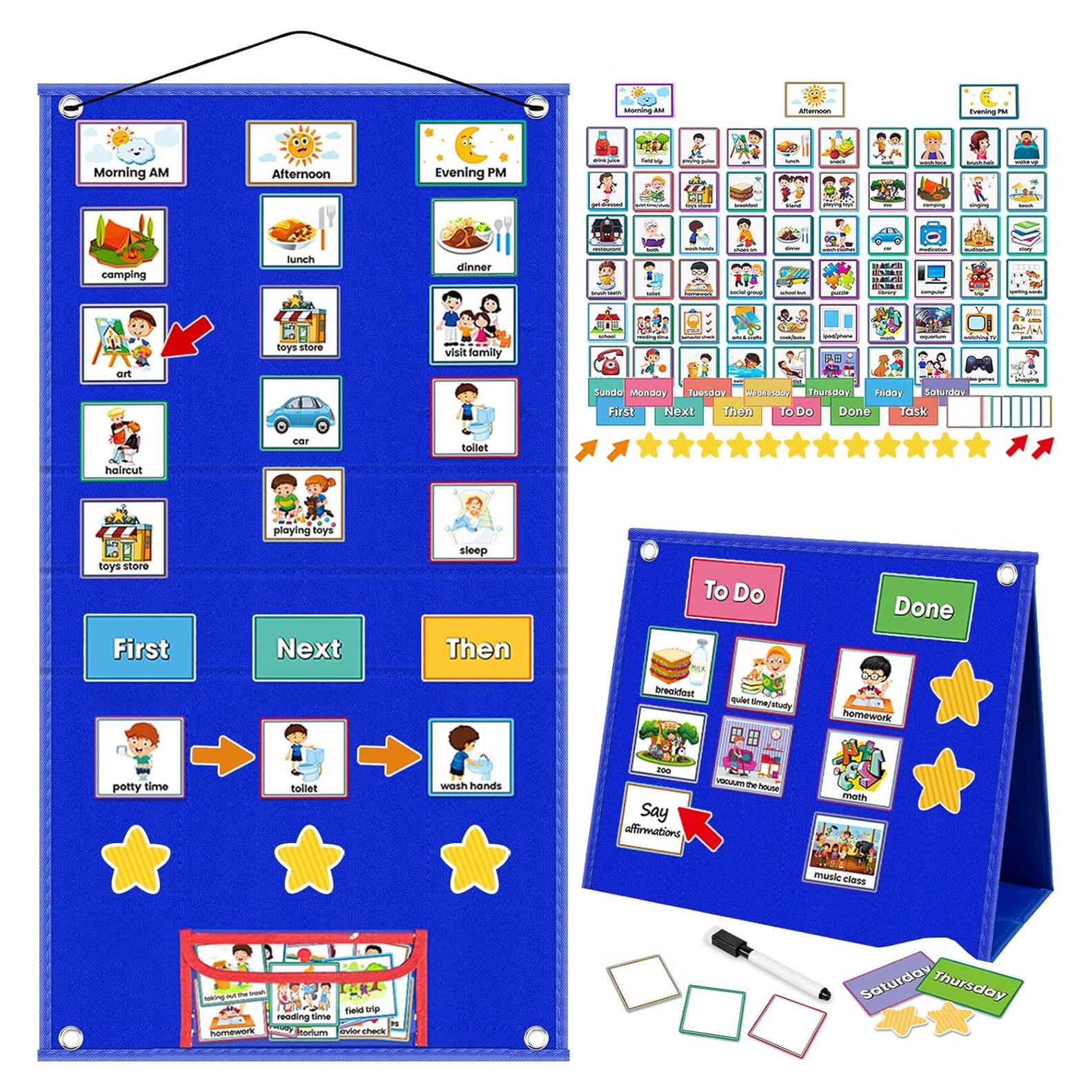 Tablero Horario Visual Grande ALSLEA 68.6x36.8 cm Azul