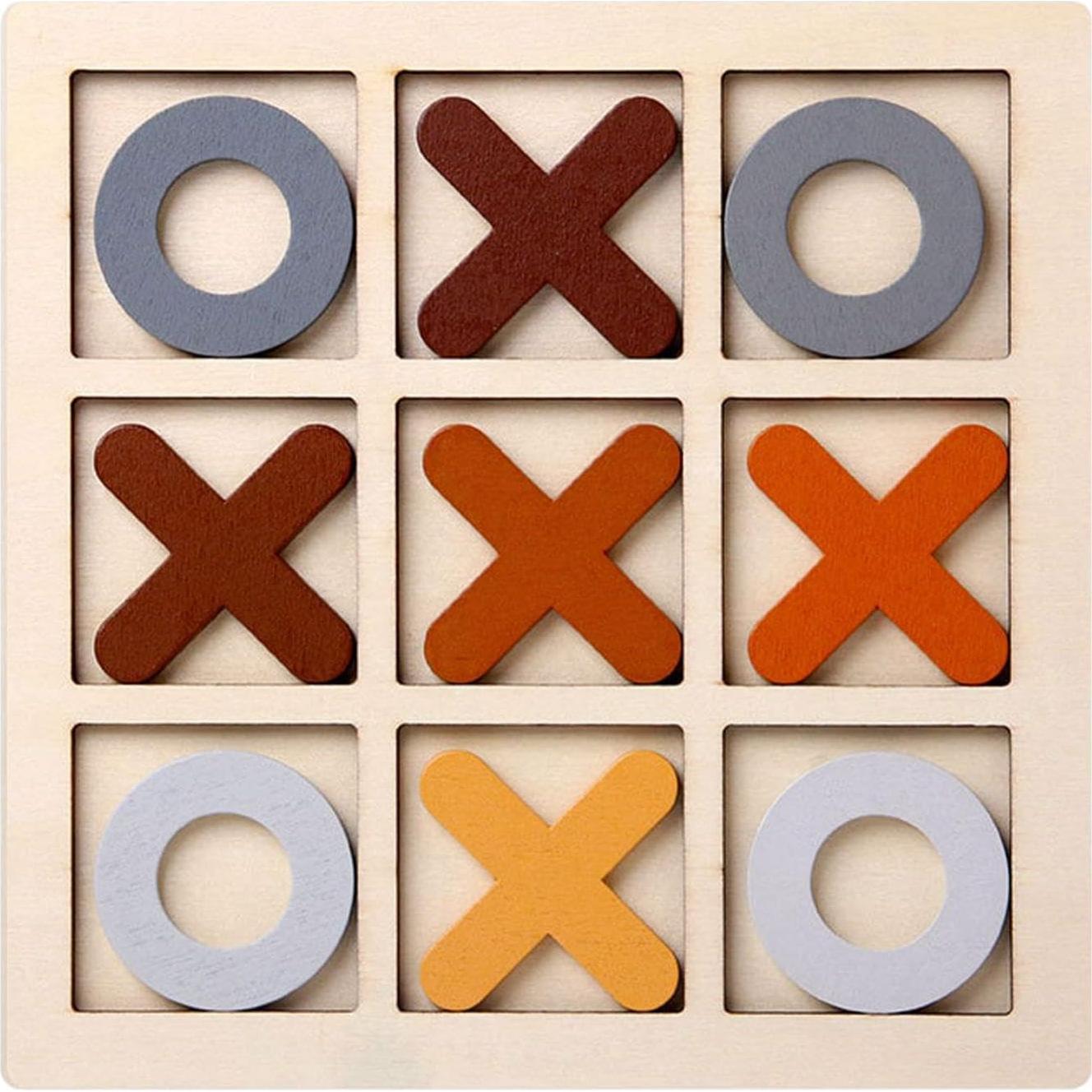 Juego de Tres en Raya de Madera Esquirla - Café, 14.5 cm