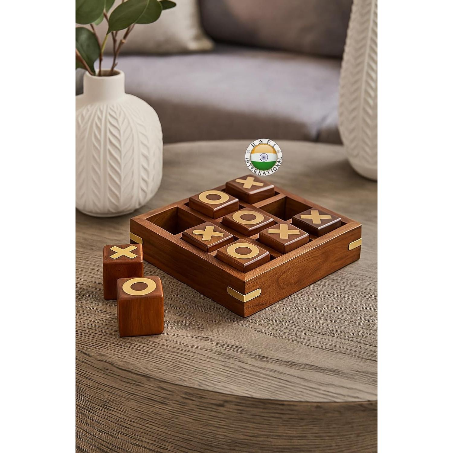 Juego de Mesa Tic Tac Toe de Madera Hafi - 13 cm x 13 cm