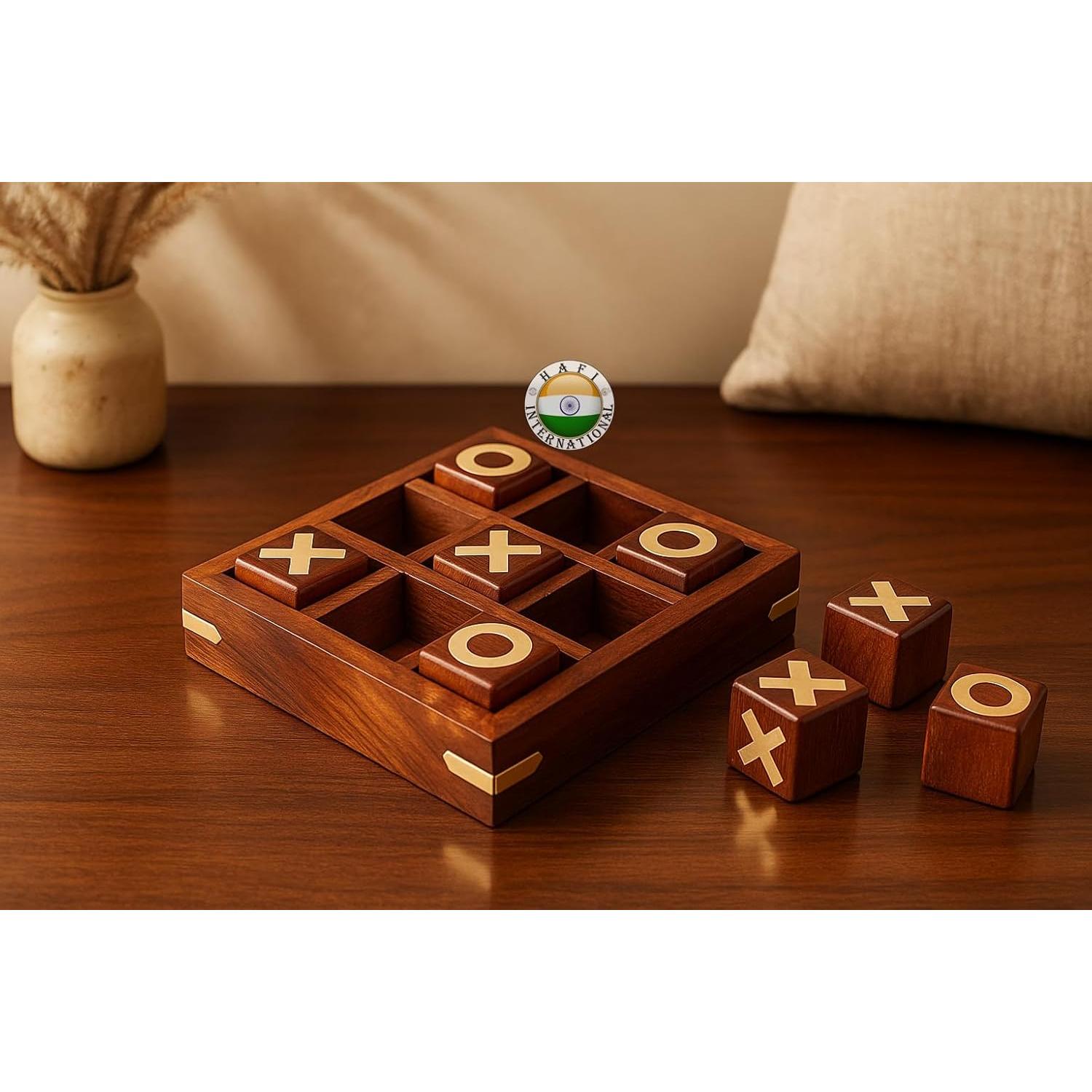 Juego de Mesa Tic Tac Toe de Madera Hafi - 13 cm x 13 cm