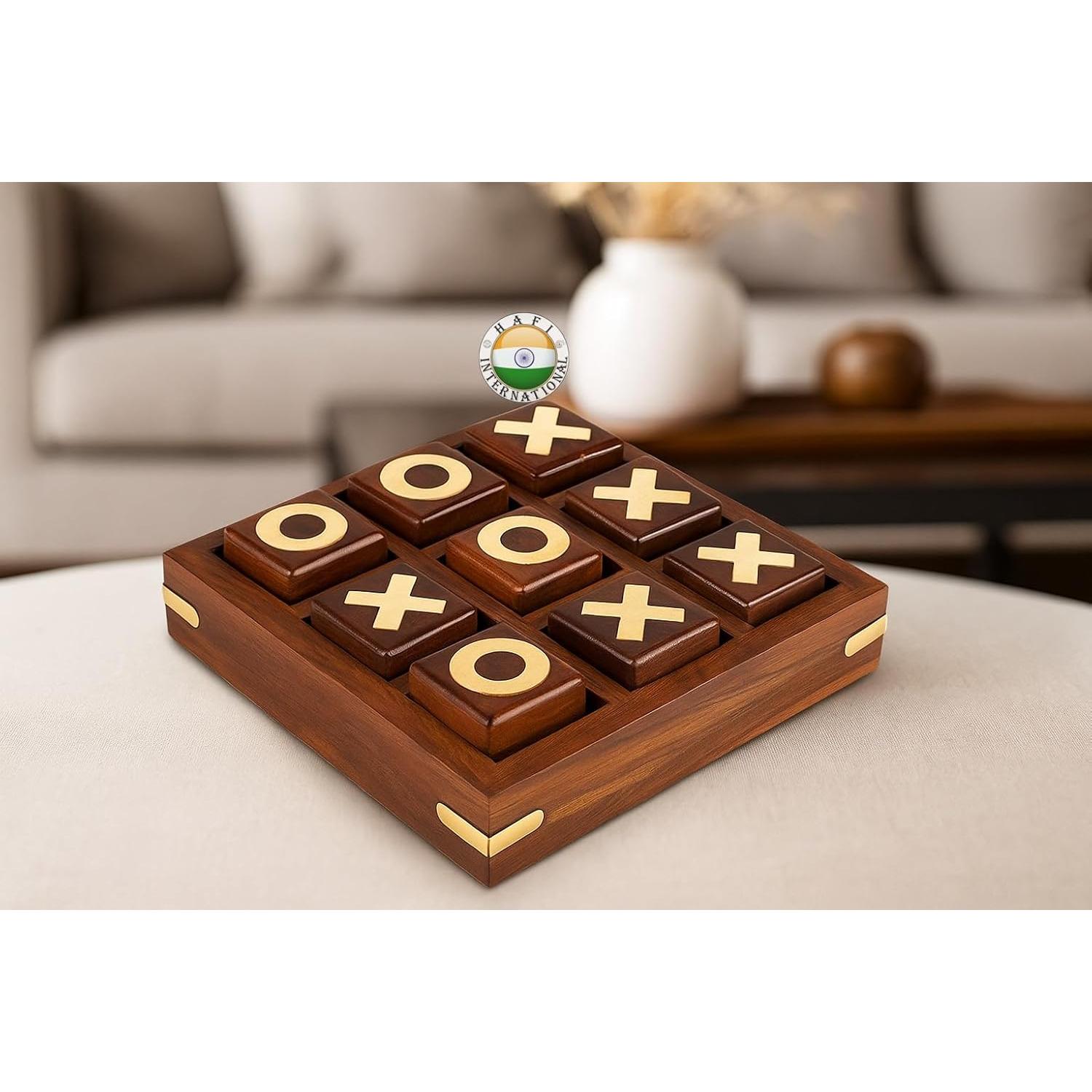 Juego de Mesa Tic Tac Toe de Madera Hafi - 13 cm x 13 cm
