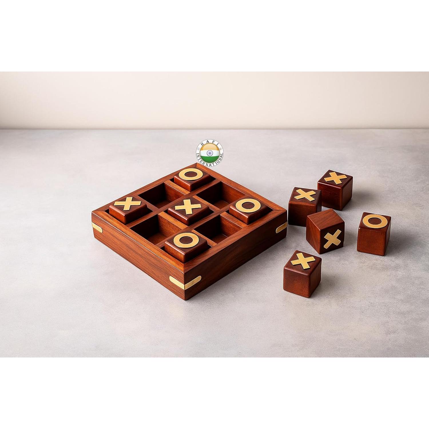 Juego de Mesa Tic Tac Toe de Madera Hafi - 13 cm x 13 cm