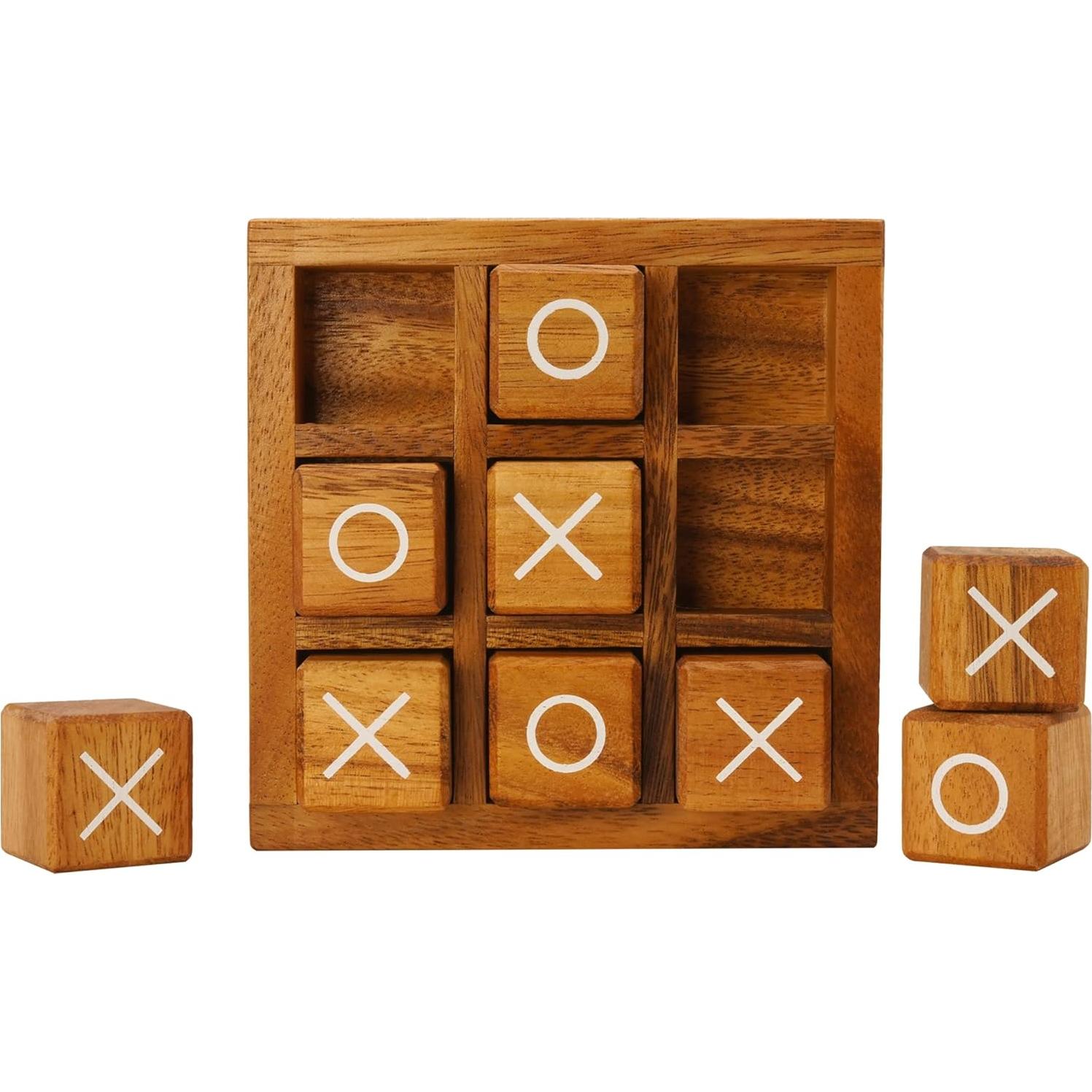 Juego de Madera BSIRI Tic Tac Toe y Conecta 4 Grande