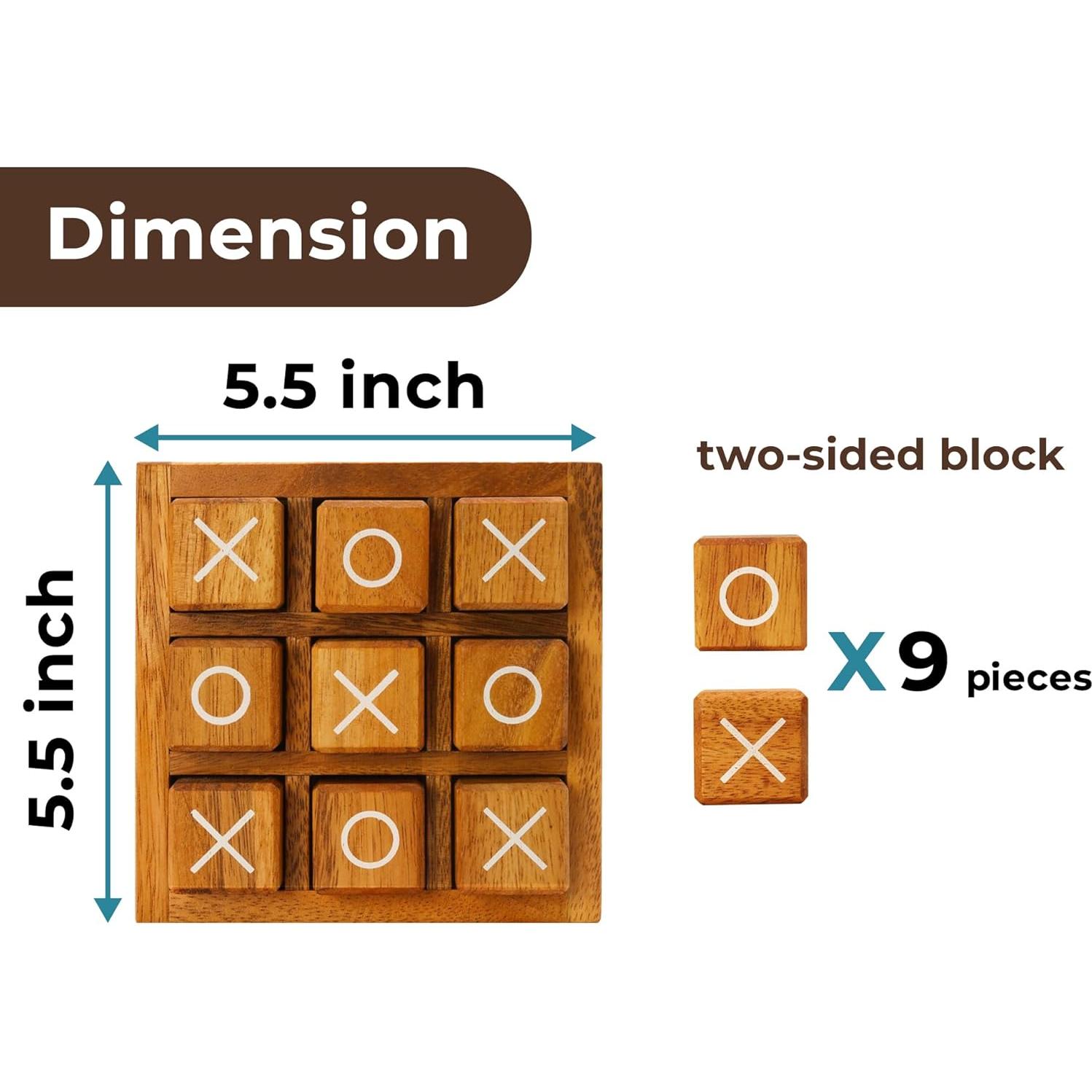 Juego de Madera BSIRI Tic Tac Toe y Conecta 4 Grande