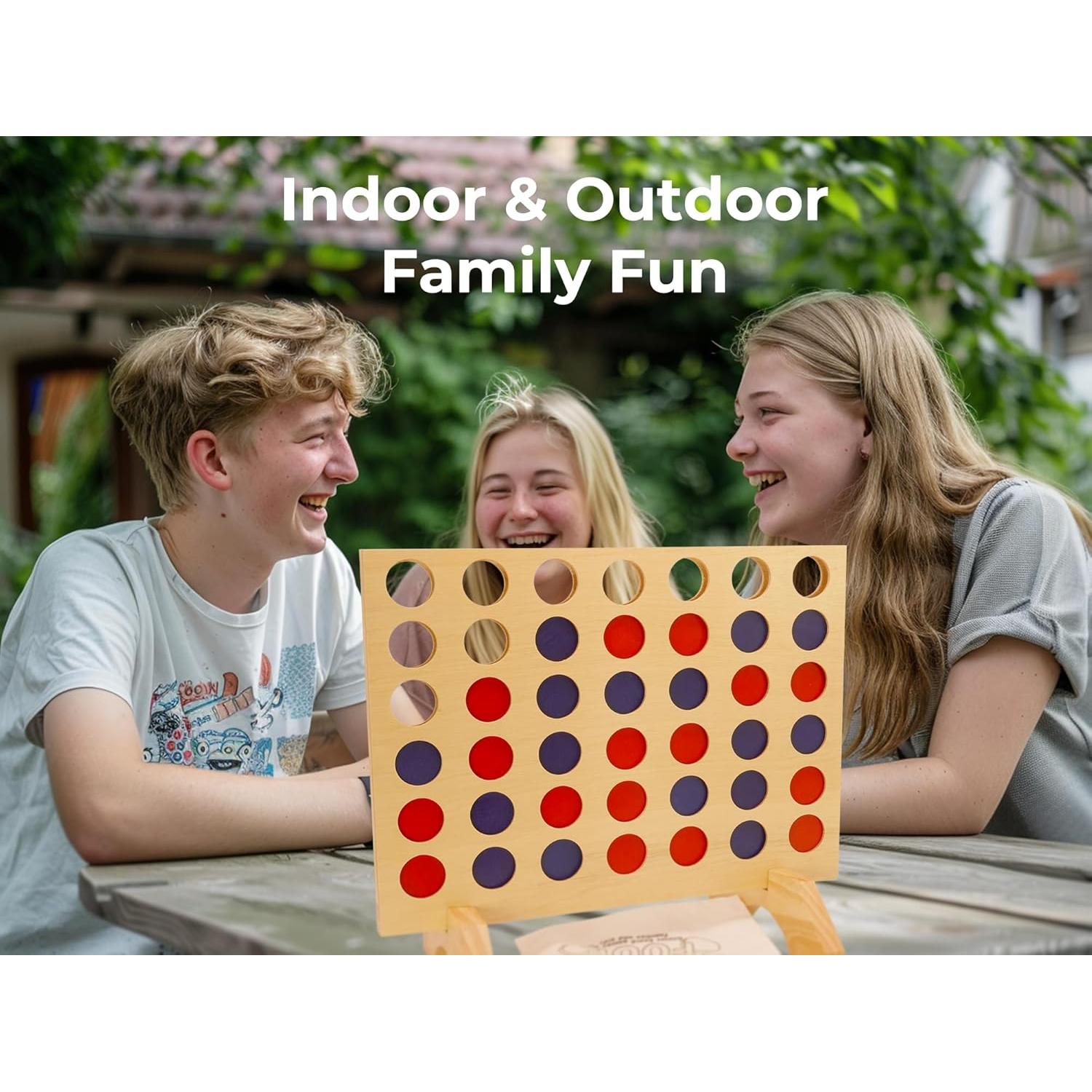 Juego de Madera BSIRI Tic Tac Toe y Conecta 4 Grande