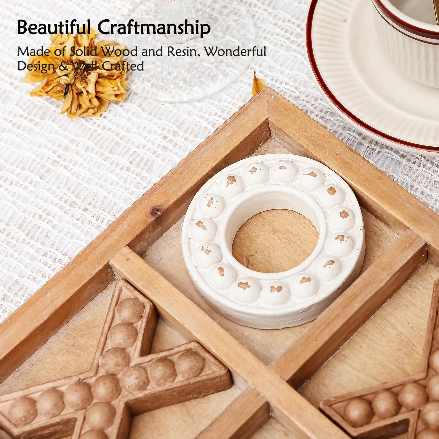 Juego de Tres en Raya NIKKY HOME de Madera Rústica 27 cm