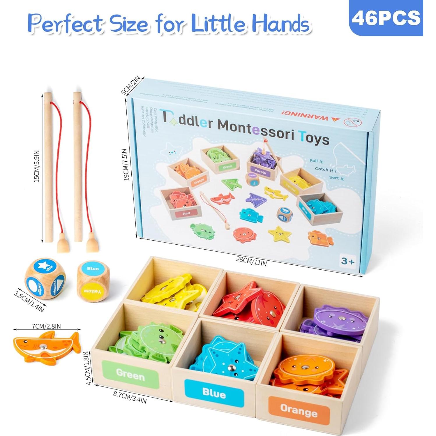 Juego de Pesca Magnético de Madera Smartwo para Niños