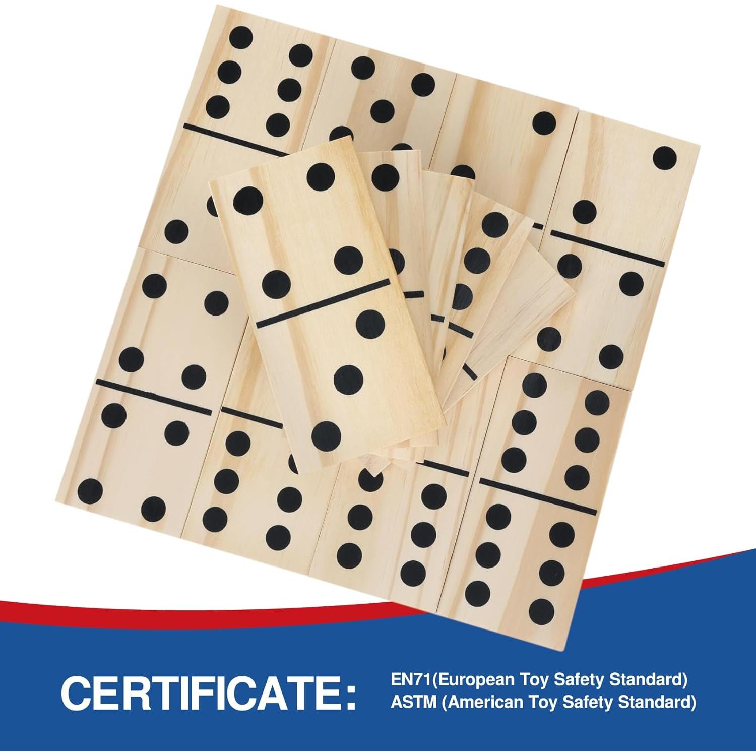 Juego de Dominó Gigante GOTHINK de Madera Natural 28 Piezas