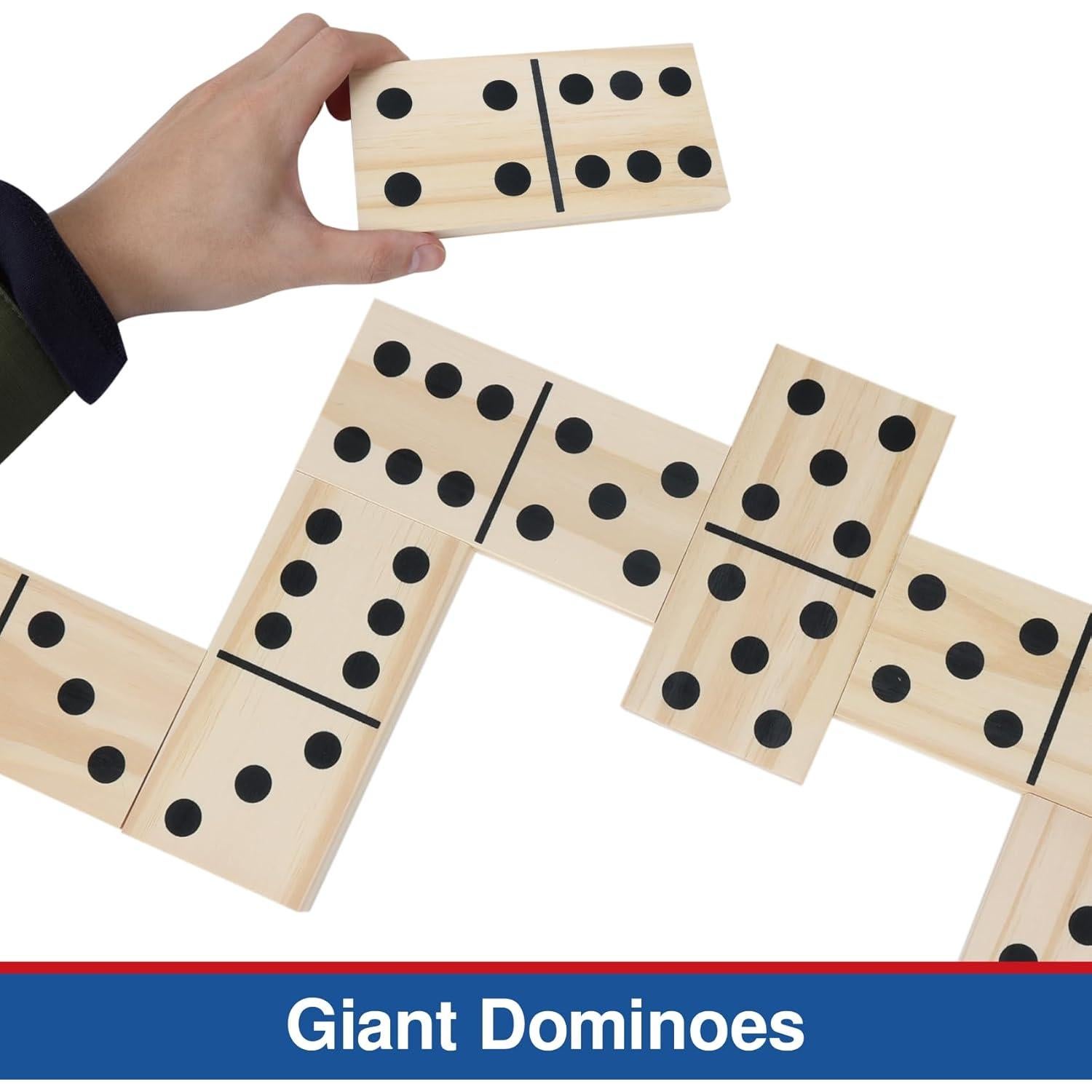Juego de Dominó Gigante GOTHINK de Madera Natural 28 Piezas