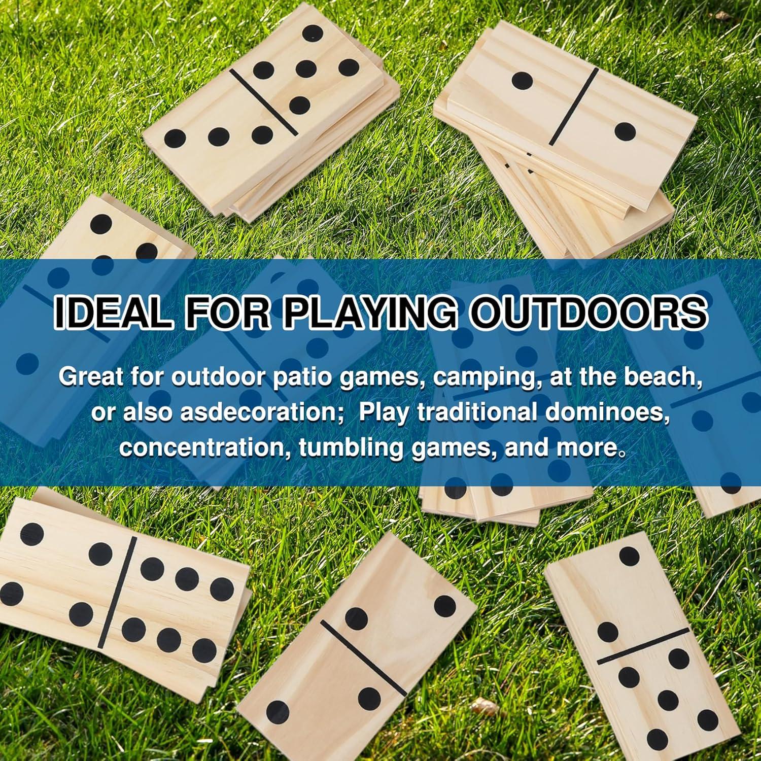 Juego de Dominó Gigante GOTHINK de Madera Natural 28 Piezas