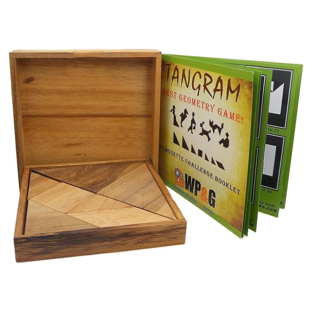 Juego de Geometría Tangram de Madera Winshare 48 Desafíos