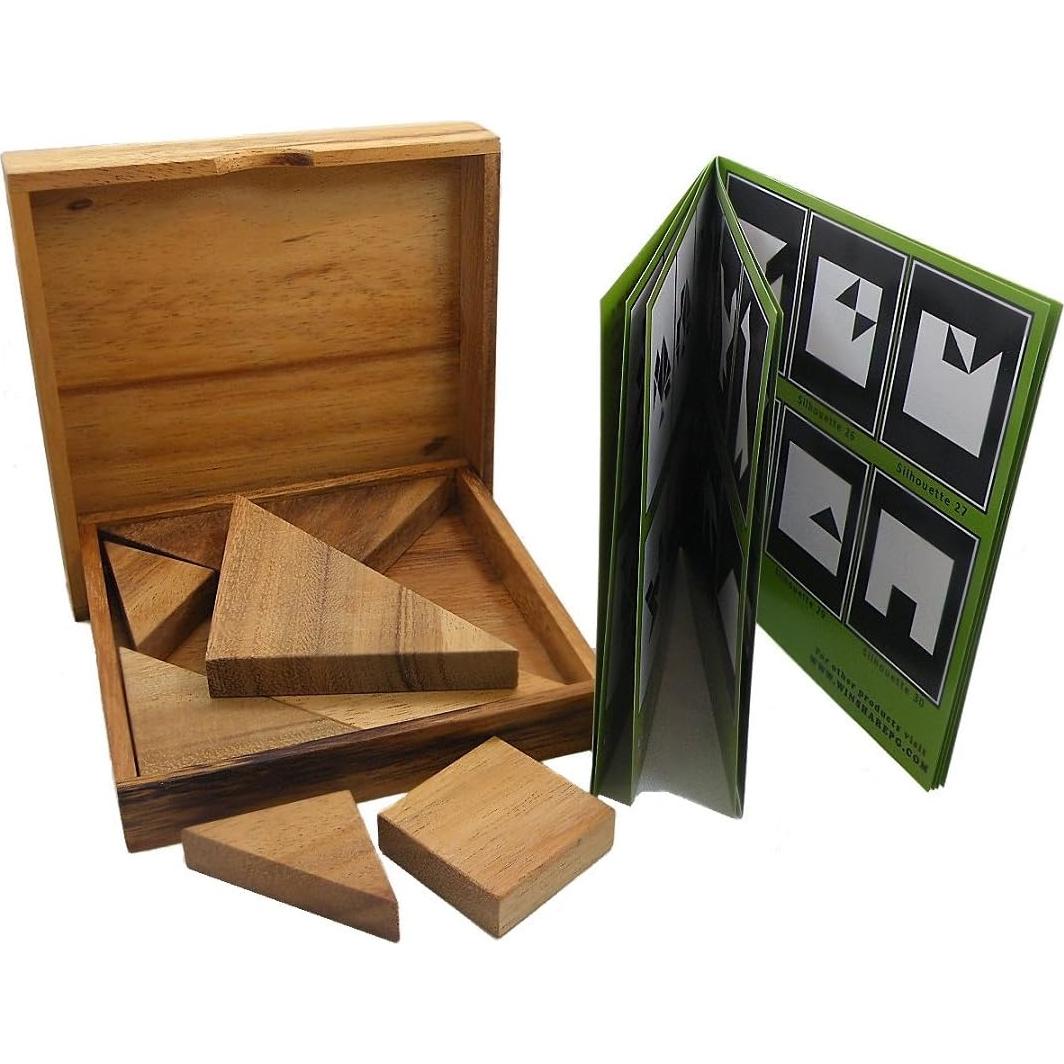 Juego de Geometría Tangram de Madera Winshare 48 Desafíos